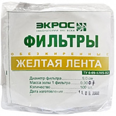 Фильтры "Чёрная лента" зольные, d= 9,0 см ( инд/уп)