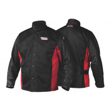Куртка с рукавами из зернистой кожи - 2XL