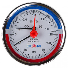 Термоманометр МД04-80 0...1.6 МПа 0...120 °С G1\4 L=60 Осевой