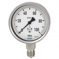 Манометр WIKA 632.50 100 мм 1/2 NPT -100...0 мбар присоед. снизу