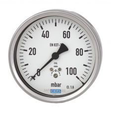 Манометр WIKA 632.50 100 мм 1/2 NPT -100...0 мбар присоед. сзади
