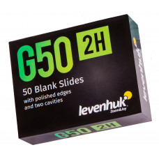 Стекла предметные с лунками Levenhuk G50 2H 50 штук