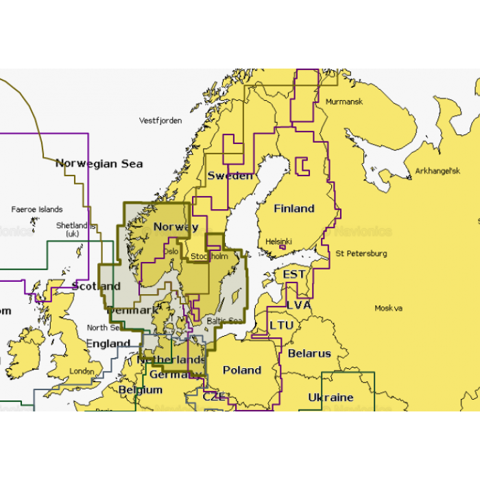 Карта Navionics 44XG Балтийское море, Калининград, Куршсикий залив, Фин.озера