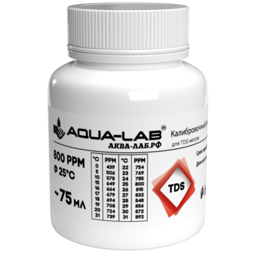 Калибровочный раствор AQUA-LAB 800 PPM для калибровки TDS электродов 75 мл