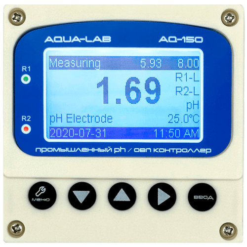 AQUA-LAB AQ-150 промышленный контроллер pH, ОВП метр 2 х 4-20мА
