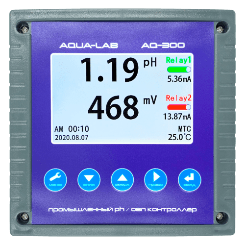 AQUA-LAB AQ-300 промышленный pH, ОВП метр контроллер 4-20mA (без электродов)