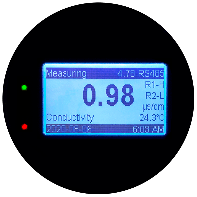 Промышленный кондуктометр aq-ec150-rs485 (работа прибора в темном помещении)