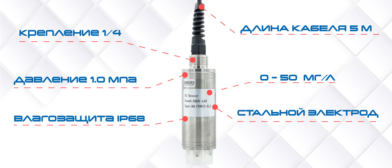 AQUA-LAB AQ-CONC2-EL3 ромышленный электрод для онлайн-контроллера концентрации шлама (описание)